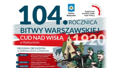 Radzymin - Uroczyste obchody 104. rocznicy Bitwy Warszawskiej 1920 roku w Radzyminie – program wydarzeń