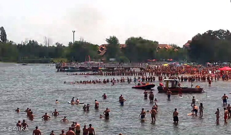 Wczoraj na Jeziorze Zegrzyńskim plażowicze utworzyli tzw. łańcuch życia