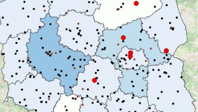 Policyjna mapa wypadków drogowych ze skutkiem śmiertelnym – Wakacje 2024