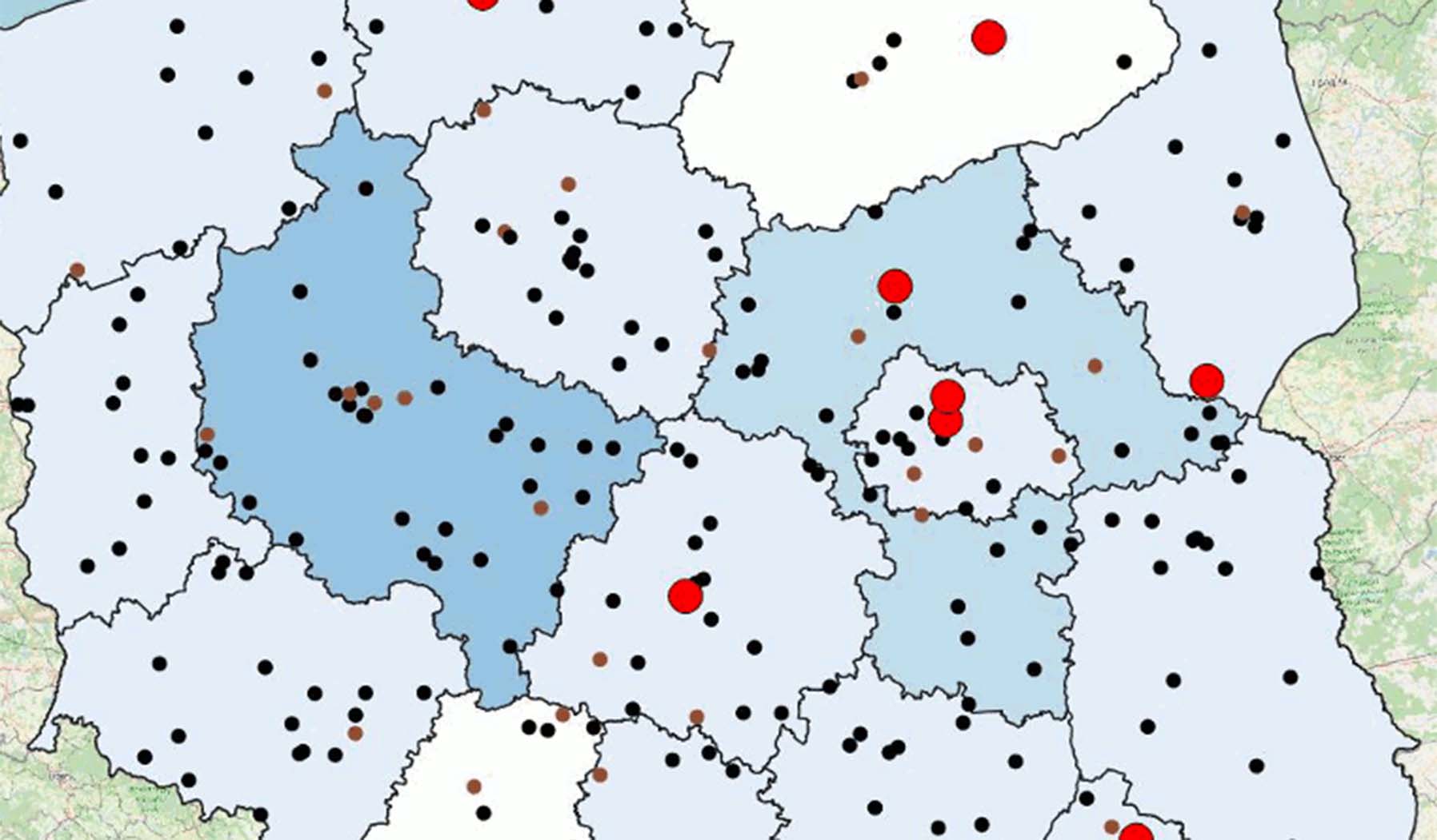 Policyjna mapa wypadków drogowych ze skutkiem śmiertelnym – Wakacje 2024