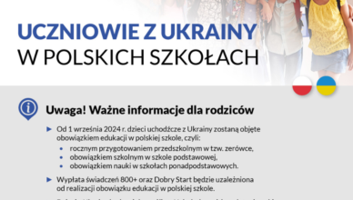 Informacja nt. obowiązku szkolnego i obowiązku nauki w Polsce dla uczniów z Ukrainy