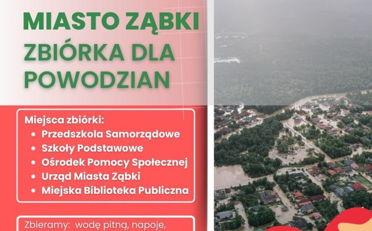 Miasto Ząbki uruchamia zbiórkę dla powodzian