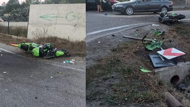 Ogromna nieodpowiedzialność kierowcy motocykla omal nie doprowadziła do tragedii