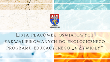 Lista placówek oświatowych zakwalifikowanych do ekologicznego programu edukacyjnego „4 Żywioły”