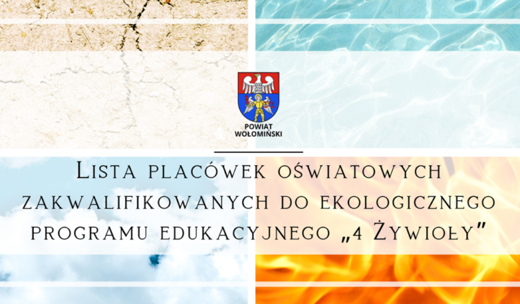 Lista placówek oświatowych zakwalifikowanych do ekologicznego programu edukacyjnego „4 Żywioły”