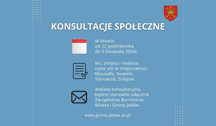 Konsultacje społeczne w Gminie Jadów: Mieszkańcy zdecydują o nowych nazwach ulic