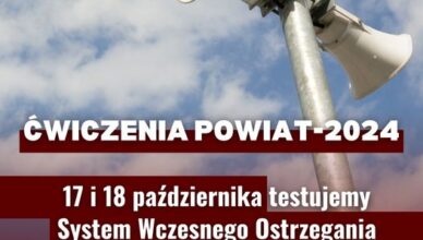 Ćwiczenia "POWIAT - 2024": testy systemu wczesnego ostrzegania i gotowości obronnej w Powiecie Wołomińskim