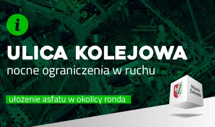 Zielonka - nocne prace na fragmencie ulicy Kolejowej