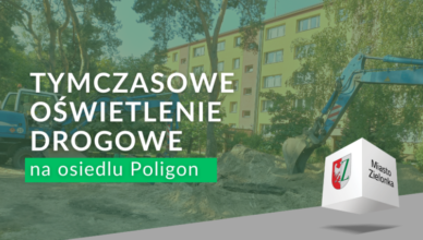 Zielonka - tymczasowe oświetlenie na osiedlu Poligon