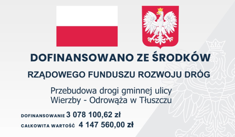 Tłuszcz - Przebudowa drogi gminnej ulicy Wierzby - Odrowąża