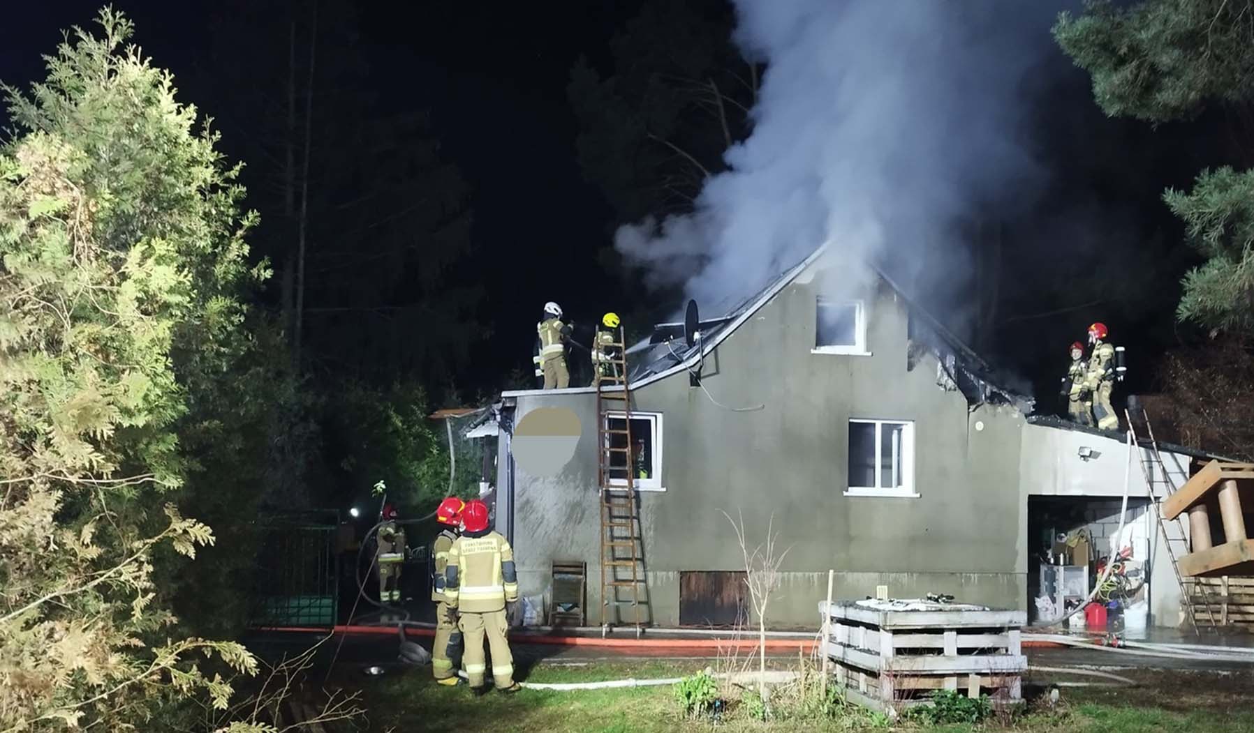 Pożar domu w Kuligowie